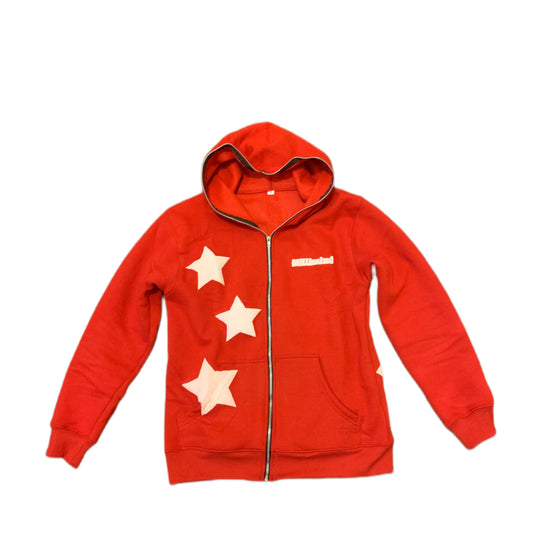 Fire Red Puff Print Zip up